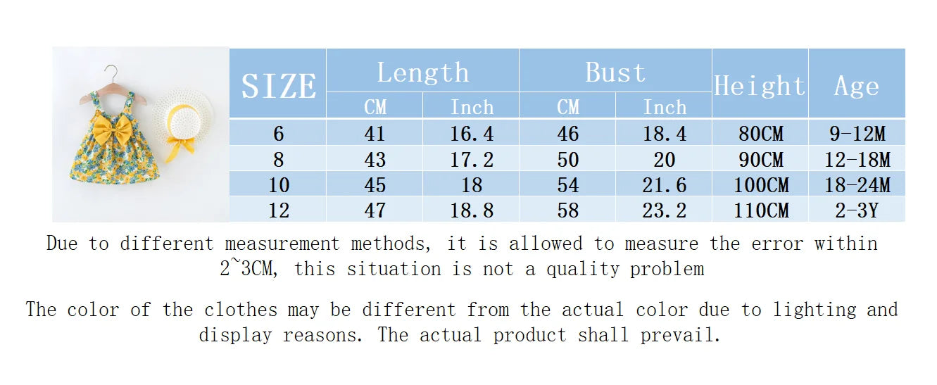 Robe d’Été Bébé Fille Fleurie à Bretelles avec Nœud – Douce & Élégante