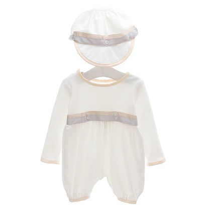 Tenue Baptême Bébé Garçon – Ensemble Blanc Cérémonie avec Chapeau Élégant