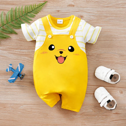 Combinaison Bébé Jaune – Motif Petit Chien Mignon