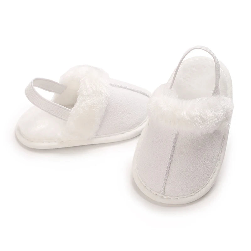 Pantoufles bébé coton doublées – Chaudes & confortables – Semelle douce (0–18 mois)