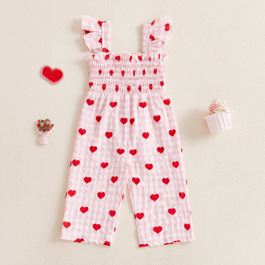 Combinaison bébé à cœurs – Fille (1–3 ans)