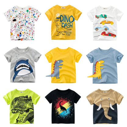 OLEKID 2025 Summer Children Boys Clothing Printed Cartoon Boys T-Shirts 2-8 Years Kids Baby Boy Tops Short Sleeve Toddler Tees