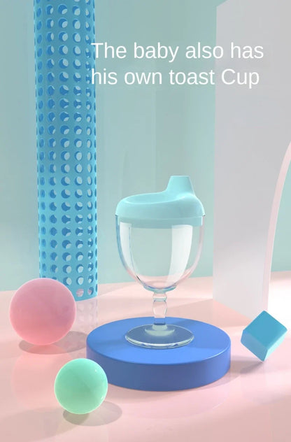 Novelty Wine Glass Shaped Sippy Cup with Lid 150ml Baby Learning Drinking Bottle Kids Toldder Nursing Bottle Infant Feeding Cups