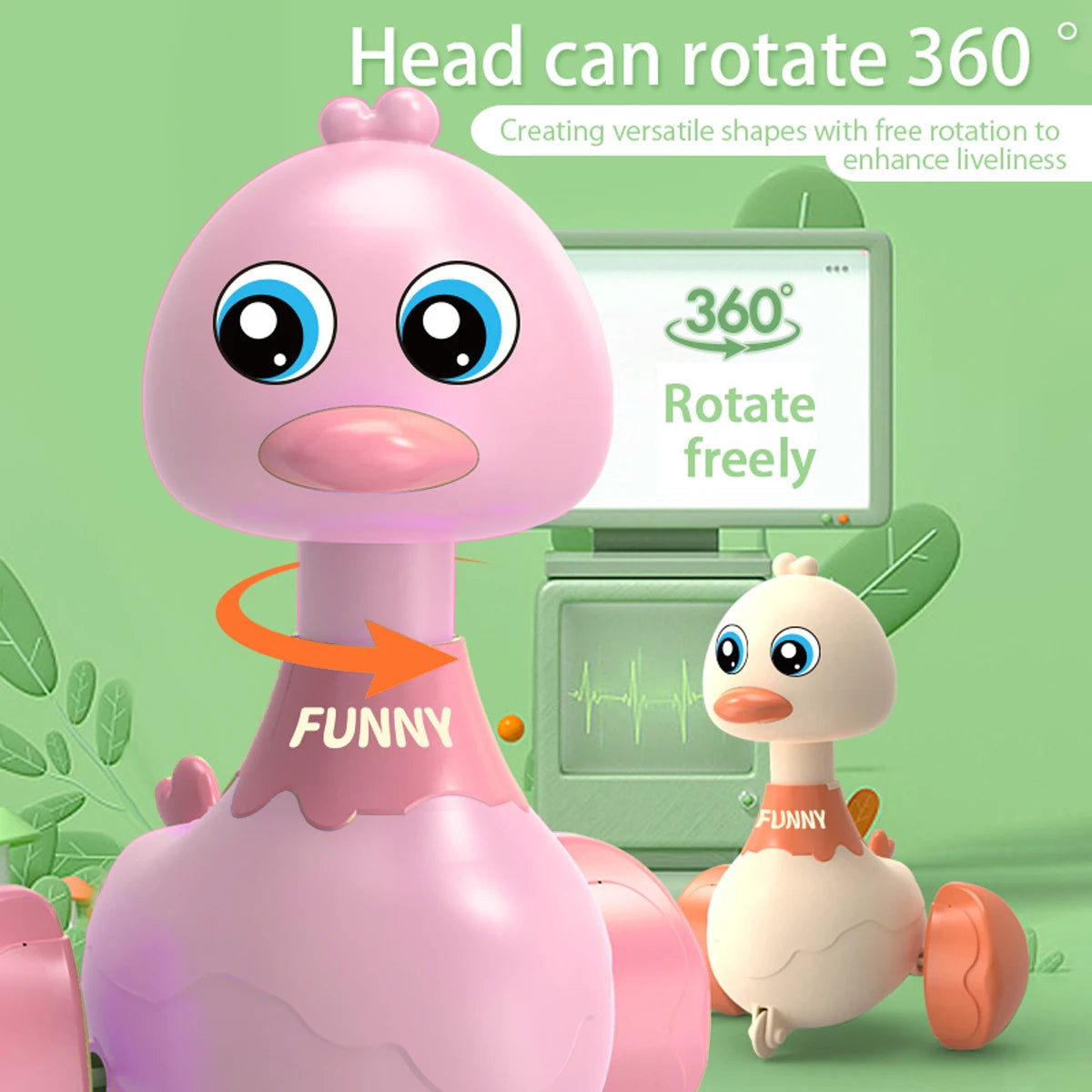 Jouet Éducatif Canard à Inertie – Véhicule à Presser pour l’Éveil des Tout-Petits