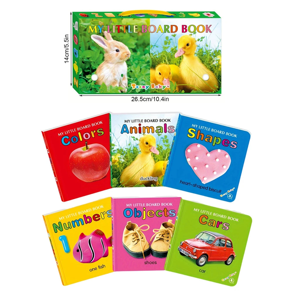 Livres cartonnés sensoriels pour bébé – Couleurs, animaux & formes