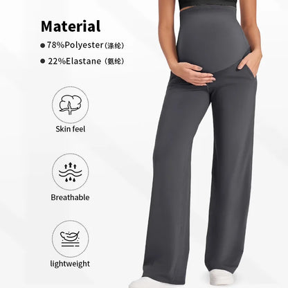 Pantalon Maternité Palazzo Signature – Taille Haute Sculptante & Coupe Fluide Élégante