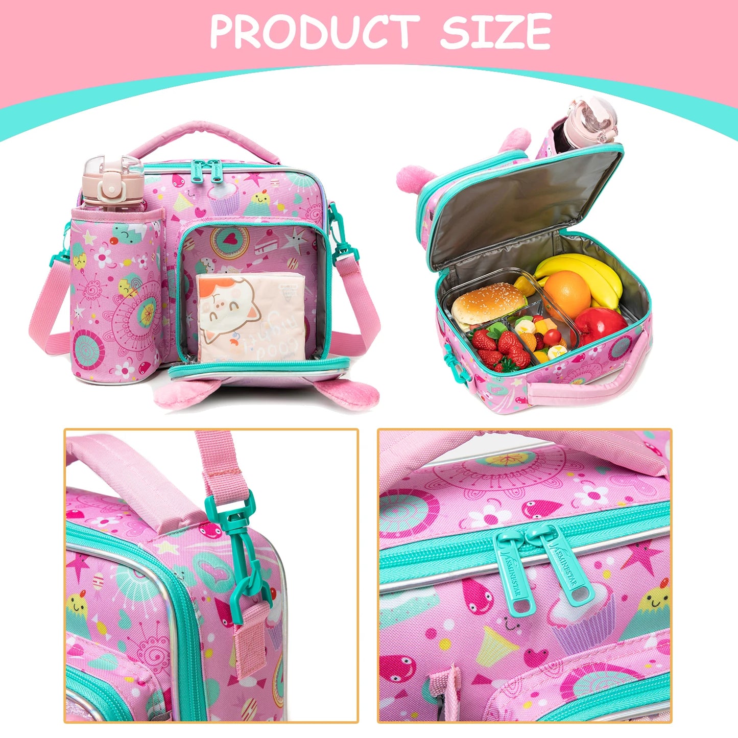 Boîte à déjeuner pour enfants – Ensemble sac repas étanche et lavable, sac isotherme scolaire, design mignon