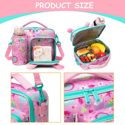 Boîte à déjeuner pour enfants – Ensemble sac repas étanche et lavable, sac isotherme scolaire, design mignon