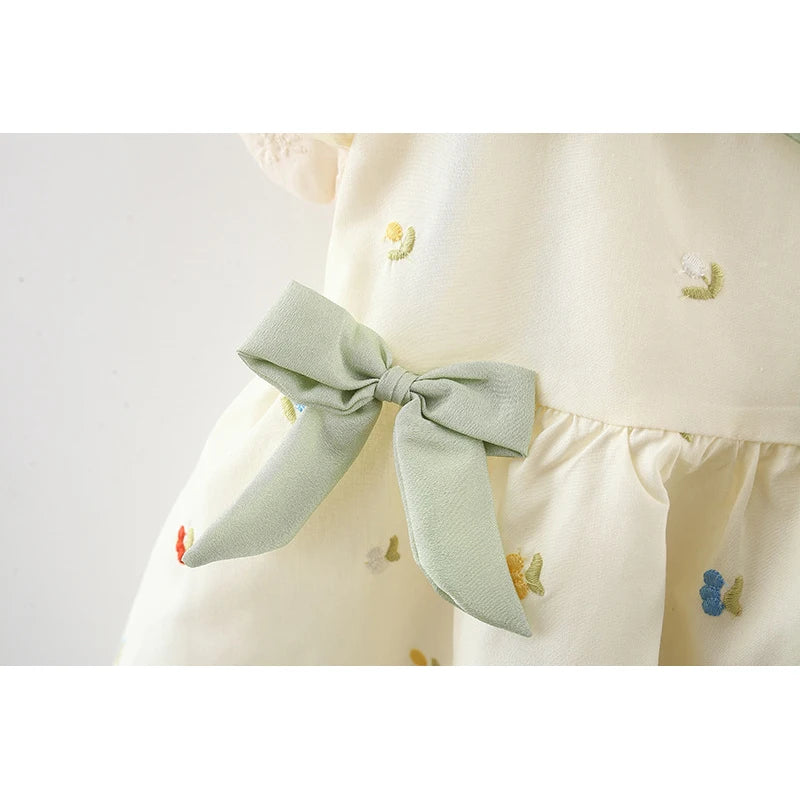 Robe Princesse d’Été pour Petite Fille – Élégante en Dentelle avec Manches à Volants