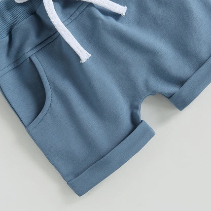 Ensemble d’été bébé garçon 2 pièces – T-shirt imprimé & short confortable (6 à 36 mois)