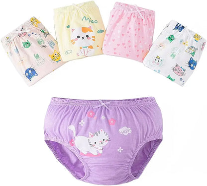 5 pièces/boîte sous-vêtements pour enfants fille coton doux filles slips pantalon dessin animé beau chat enfants caleçons respirant culotte pour les filles