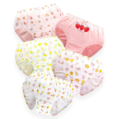 Lot de Sous-Vêtements Fille 100% Coton – Motifs Chats Mignons & Confort Doux