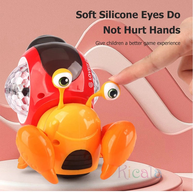 Crabe Musical Interactif pour Bébé – Jouet Lumineux pour Ramper et Bouger