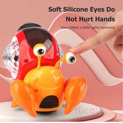 Crabe Musical Interactif pour Bébé – Jouet Lumineux pour Ramper et Bouger