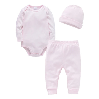 Ensemble Bébé 3 Pièces 100% Coton – Barboteuse, Pantalon & Bonnet | Douceur Essentielle