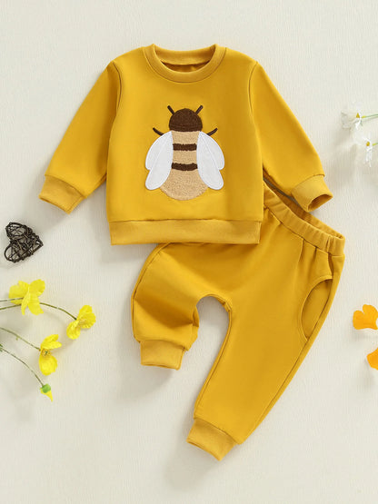 Ensemble Bébé Abeille 2 Pièces – Sweat à Manches Longues & Pantalon Confort