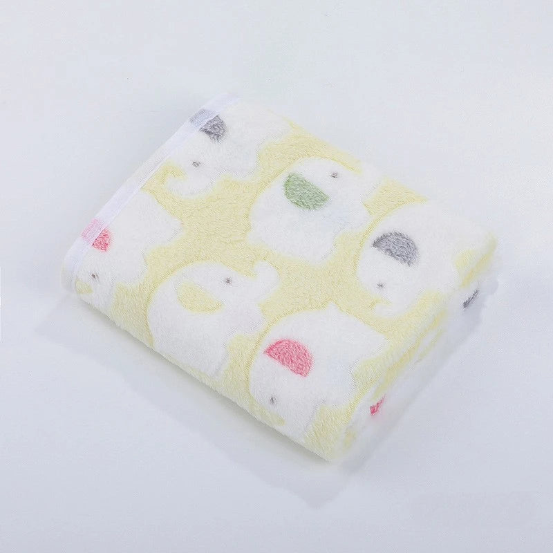 Cute Elephant Baby Blanket Newborn Swaddle Wrap Bedding Soft Warm Infant Quilt Coral Velvet Stroller Cover Babies Accessories