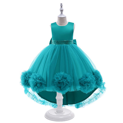 Robe Princesse Fille Traîne Tulle – Cérémonie, Mariage, Anniversaire & Noël (2–10 ans)