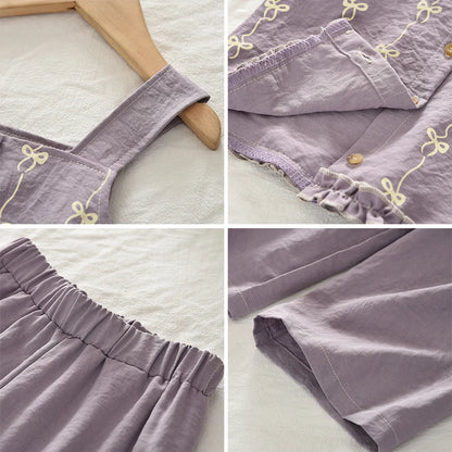 Ensemble Denim Chic 2 Pièces – Top Bretelles + Pantalon (Fille)