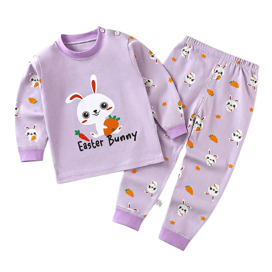 Ensemble de pyjamas en coton pour enfants, vêtements de nuit pour garçons et filles, vêtements de nuit pour enfants, vêtements de maison, vêtements de détente de dessin animé, automne et hiver