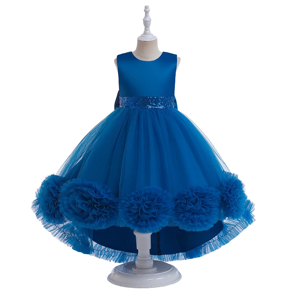 Robe Princesse Fille Traîne Tulle – Cérémonie, Mariage, Anniversaire & Noël (2–10 ans)
