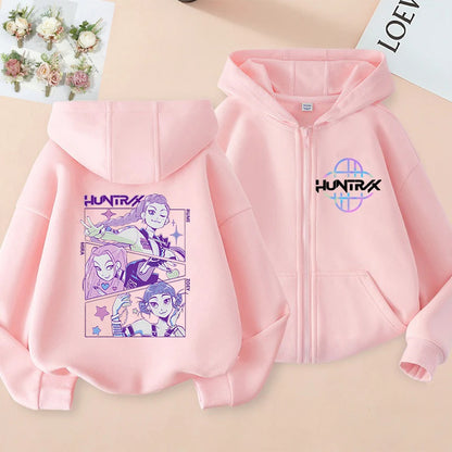Sweat à Capuche Zippé Enfant – Style K-Pop Moderne (7–12 ans)