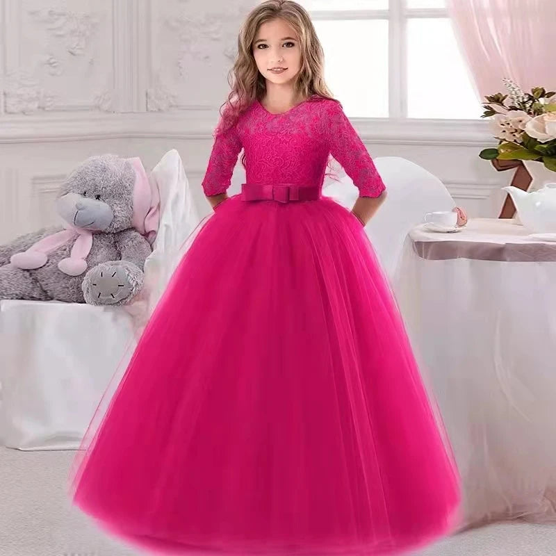 Robe Princesse Fille Élégante – Robe de Cérémonie & Fête pour Enfant