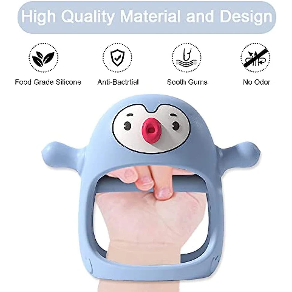 Anneau de dentition bébé en silicone – Prise facile anti-chute – Sans BPA – Doux et sécuritaire