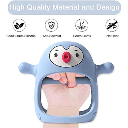 Anneau de dentition bébé en silicone – Prise facile anti-chute – Sans BPA – Doux et sécuritaire