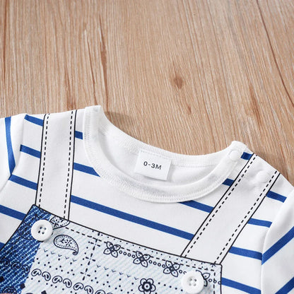 Combinaison Bébé Ours Cartoon – Body Été Coton Doux Garçon & Fille