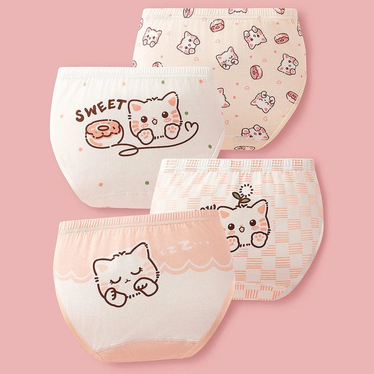 Lot de 4 Culottes Fille en Coton Doux – Confort Petit Trésor