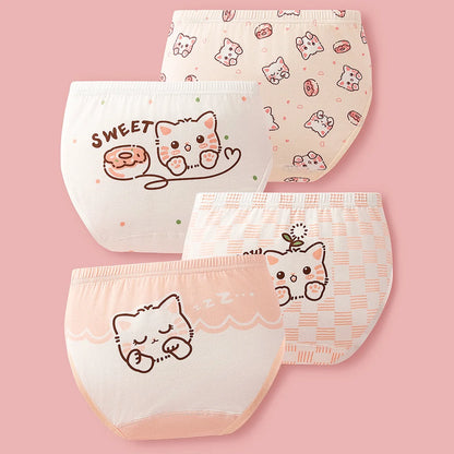 Lot de 4 Culottes Fille en Coton Doux – Confort Petit Trésor