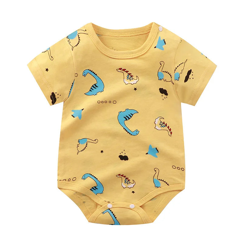 Barboteuse d'été pour bébés filles, vêtements en coton à manches courtes, combinaison pour nouveau-né garçon, body pour nouveau-nés