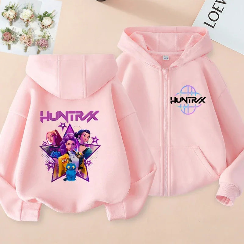 Sweat à Capuche Zippé Enfant – Style K-Pop Moderne (7–12 ans)