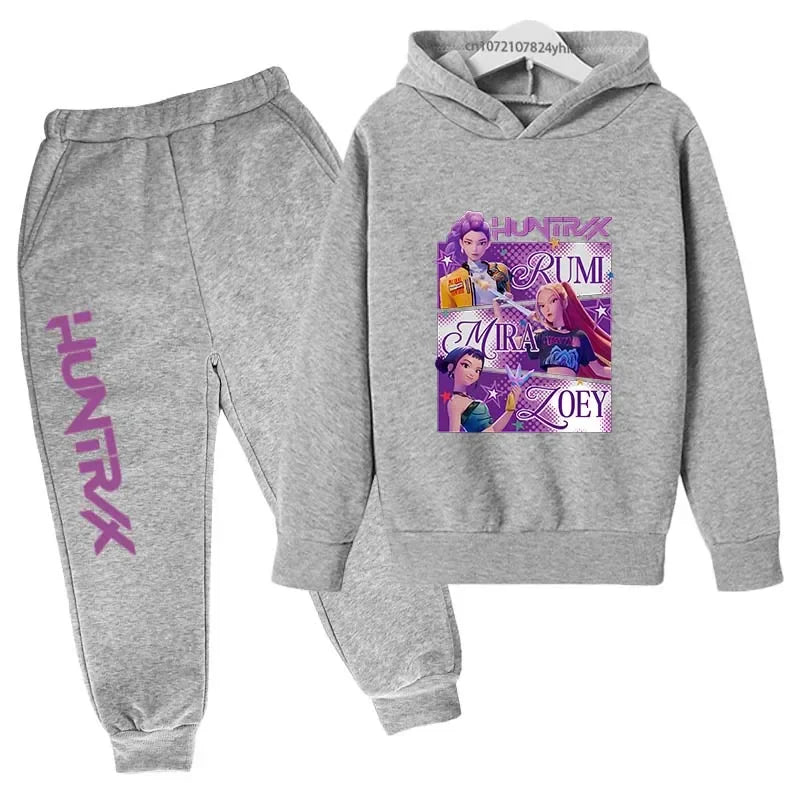 Ensemble Sweat à Capuche & Pantalon Enfant – Style K-Pop Demon Hunters (Ados)   14+