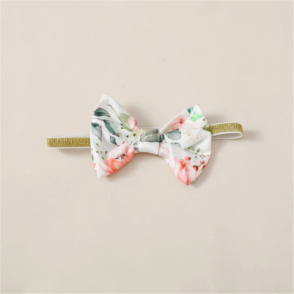 Ensemble Bébé Fille 3 Pièces – Body Manches Longues, Pantalon Fleuri & Bandeau – Printemps & Automne (0–12 mois)