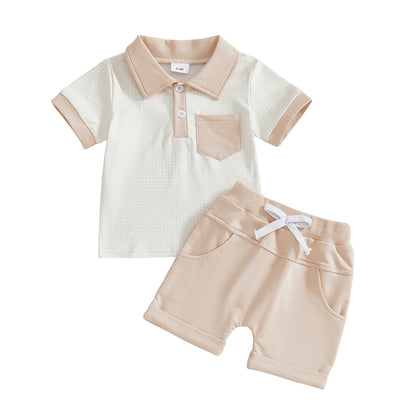 Ensemble bébé garçon élégant 2 pièces – Chemise à carreaux & short assorti (6 à 36 mois)