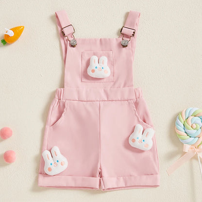 Salopette bébé fille lapin 3D – Barboteuse douce sans manches (6–36 mois)