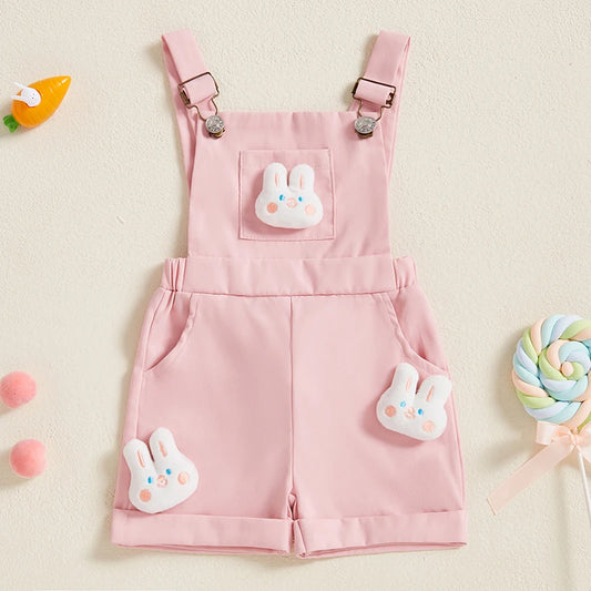 Salopette bébé fille lapin 3D – Barboteuse douce sans manches (6–36 mois)