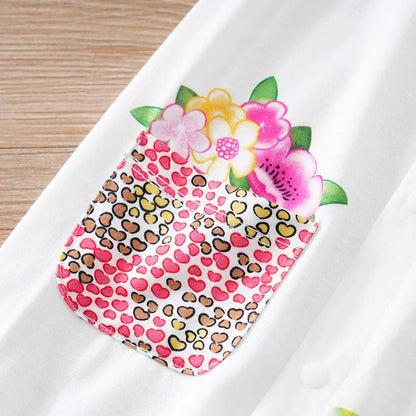 Barboteuse Bébé Été – Imprimé Cerf & Fleurs | 0–12 mois