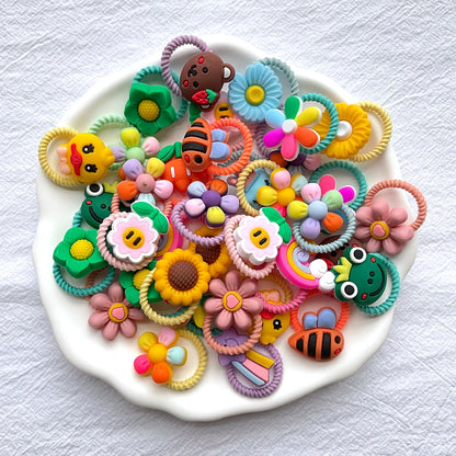 Lot d’Élastiques à Cheveux Enfants – Accessoires Cartoon Colorés