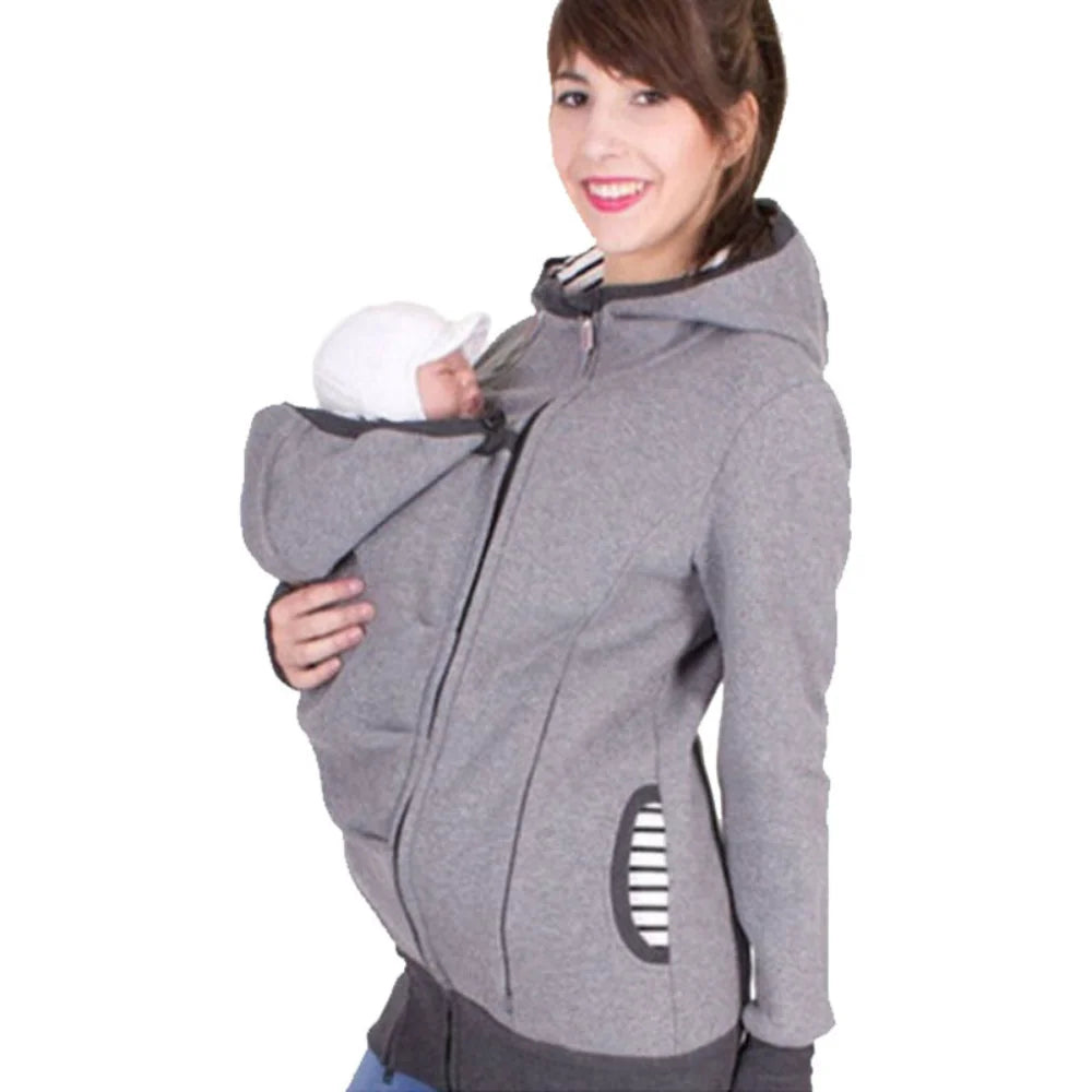Veste kangourou de maternité – Sweat à capuche pour grossesse et portage bébé