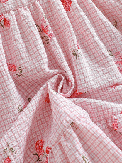 Robe rose imprimée – Fille (été)