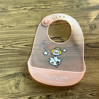 Bavoir bébé en silicone doux avec poche récupératrice – Mignon & pratique au quotidien