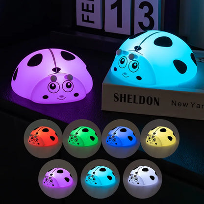 Veilleuse Coccinelle Lumineuse™ – Lampe LED Silicone Rechargeable pour Chambre Bébé