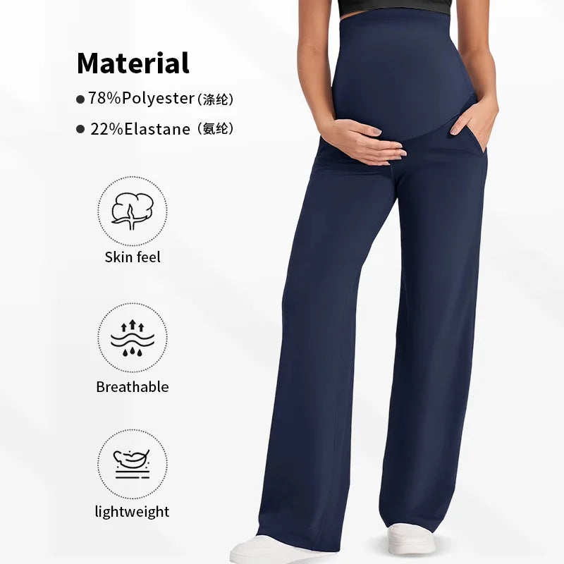 Pantalon Maternité Palazzo Signature – Taille Haute Sculptante & Coupe Fluide Élégante