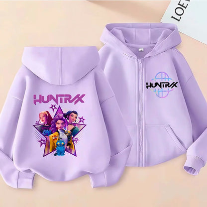 Sweat à Capuche Zippé Enfant – Style K-Pop Moderne (7–12 ans)