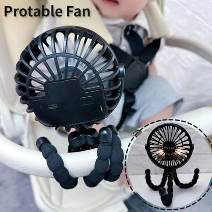 Ventilateur Flexible pour Poussette Bébé Rechargeable USB – Mini Ventilateur Sécurisé pour Poussette et Siège Auto