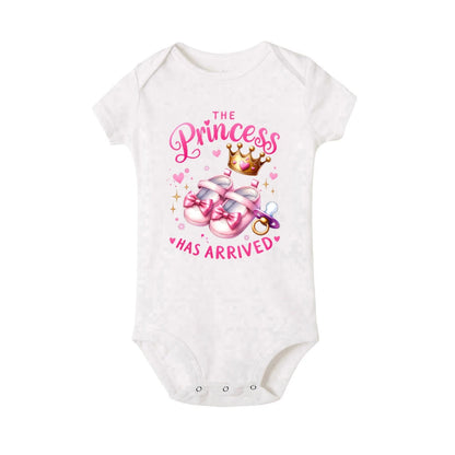 Barboteuse bébé fille “La princesse est arrivée” – Manches courtes – 0 à 24 mois