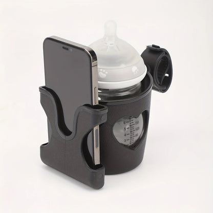 Porte-Gobelet Universel pour Poussette avec Support Téléphone – Accessoire Pratique pour Parents